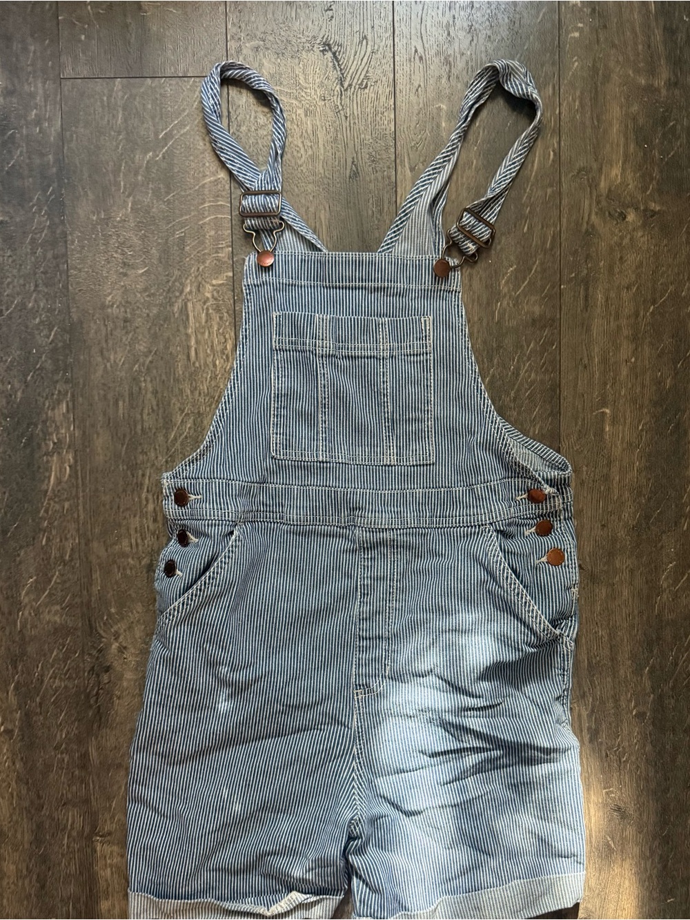 Universal Thread Blue Pinstripe Short Overalls